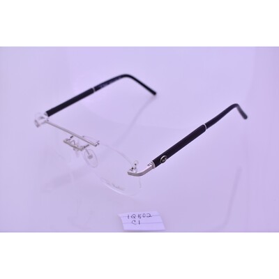 Pier Martino IQ802 Eyeglass Black & Silver Rimless Metal and wood Frames