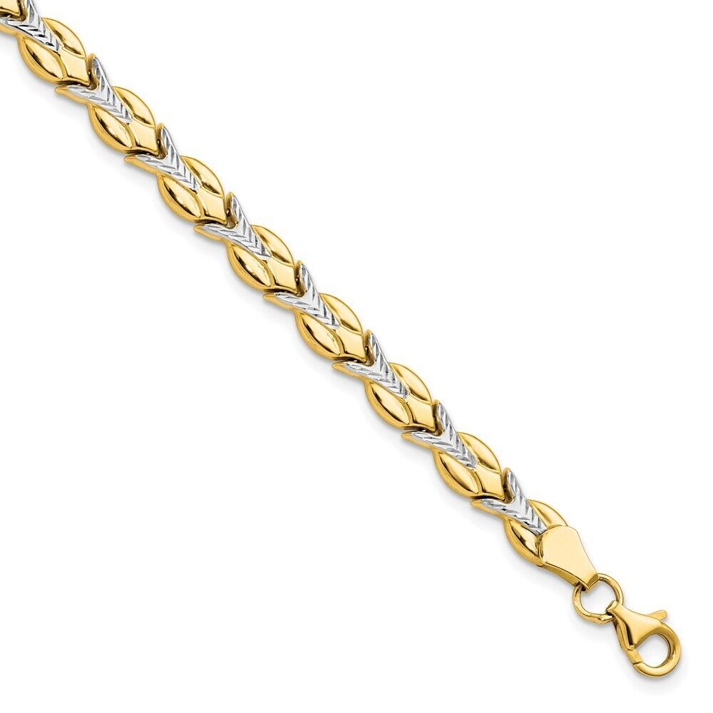 10k Two-tone Gold Diamond-Cut Bracelet 4.23g Gift for Mother 10k Two-tone Gold Diamond-Cut Bracelet 4.23g Gift for Mother