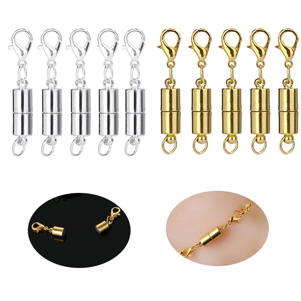 5-10pairs Strong Magnetic Clasp Necklace Converter Extender lobster claw Jewelry - image 3 of 4
