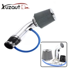 3'' Universal Car Cold Air Intake Filter Induction Kit Aluminum Hose Pipe Silver