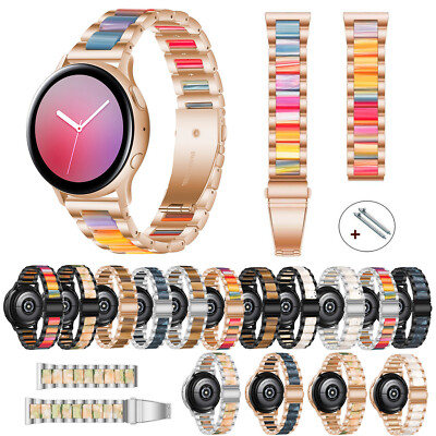 Dual Colors Resin Stainless Steel Metal Band for Samsung Galaxy Watch3 41mm 45mm