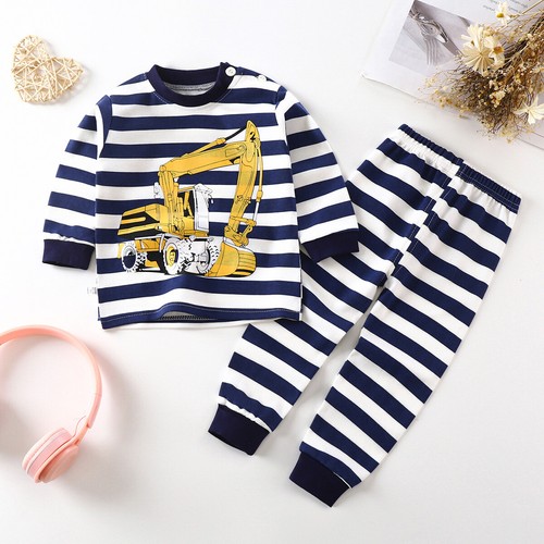 Cartoon Pajamas Kids Boy Underwear Longjohn Pyjamas BabySleepwear Toddler Pjs - Picture 18 of 59