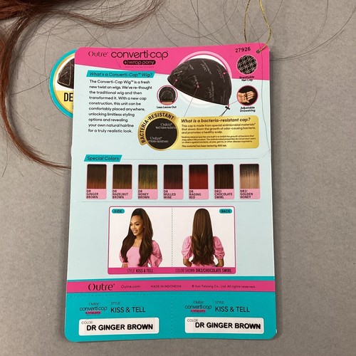 Converti-Cap + Wrap Pony Kiss & Tell #DRGinger braun schwarz Premium Synthetik Perücke - Bild 12 von 12