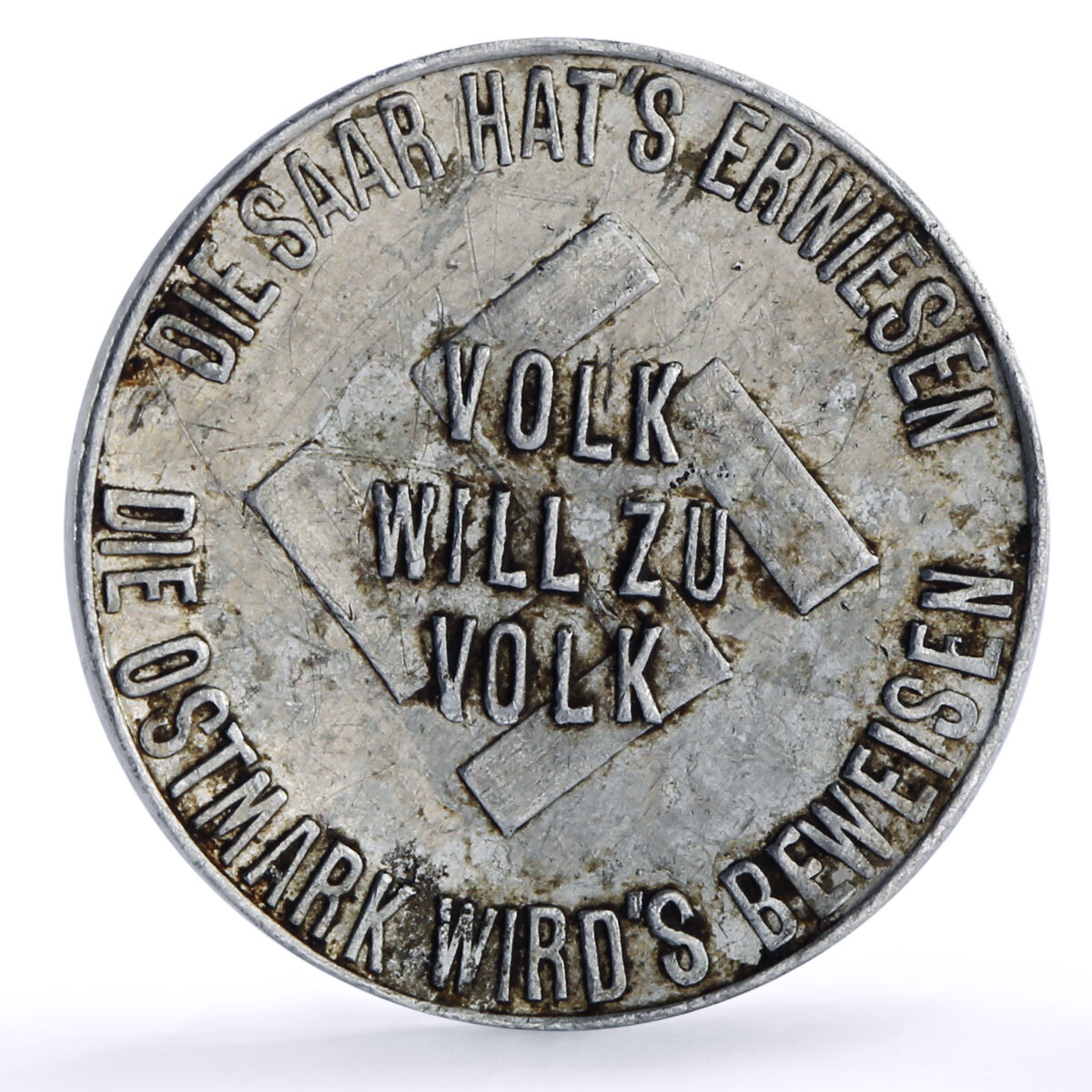 Germany Third Reich NSDAP Token Saar Free Volk Will Zu Volk