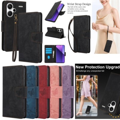 PU Leather Card Wallet Case Lanyard For Xiaomi Redmi Note 11R 13 Pro Plus 13C