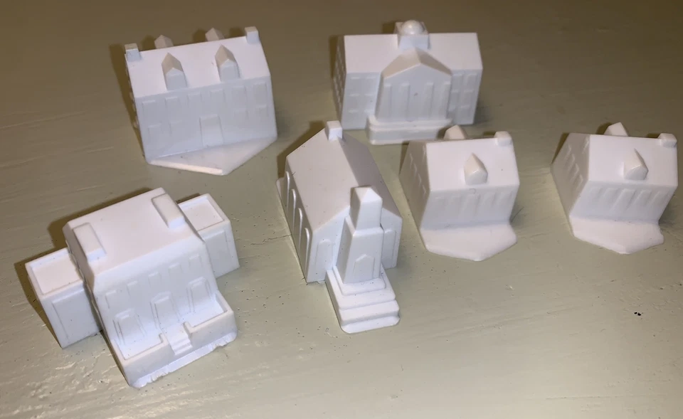 Vintage Milton Bradley The Game Of Life Replacement Piece Part 5 White Buildings - Image 2 of 4