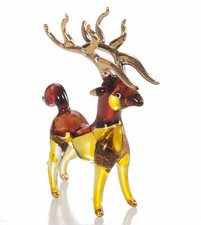 Bois de cerf verre soufflé doré à la main art animal fantaisie objets de collection