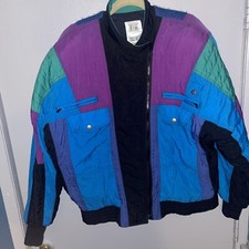 TOGETHER Women's Color Block Ski Coat Vintage Jacket Size Small I