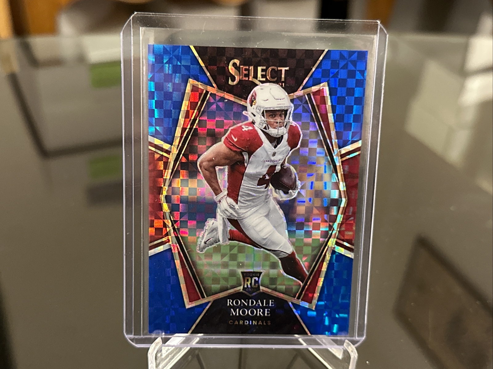 2021 Panini Select Football #158 Rondale Moore Rookie Blue Checker Prizm 084/149