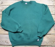 Vintage Russell Athletic Sweatshirt Mens Medium Green Made In USA Y2K