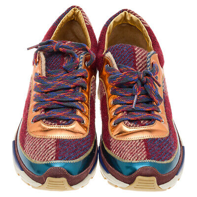 Chanel Multicolor Patent Leather And Tweed CC Low Top Chanel Multicolor Patent Leather And Tweed CC Low Top