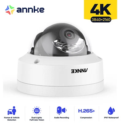 ANNKE H.265+ 4K 8MP Audio PoE IP Security Camera Outdoor Human Vehicle Detection
