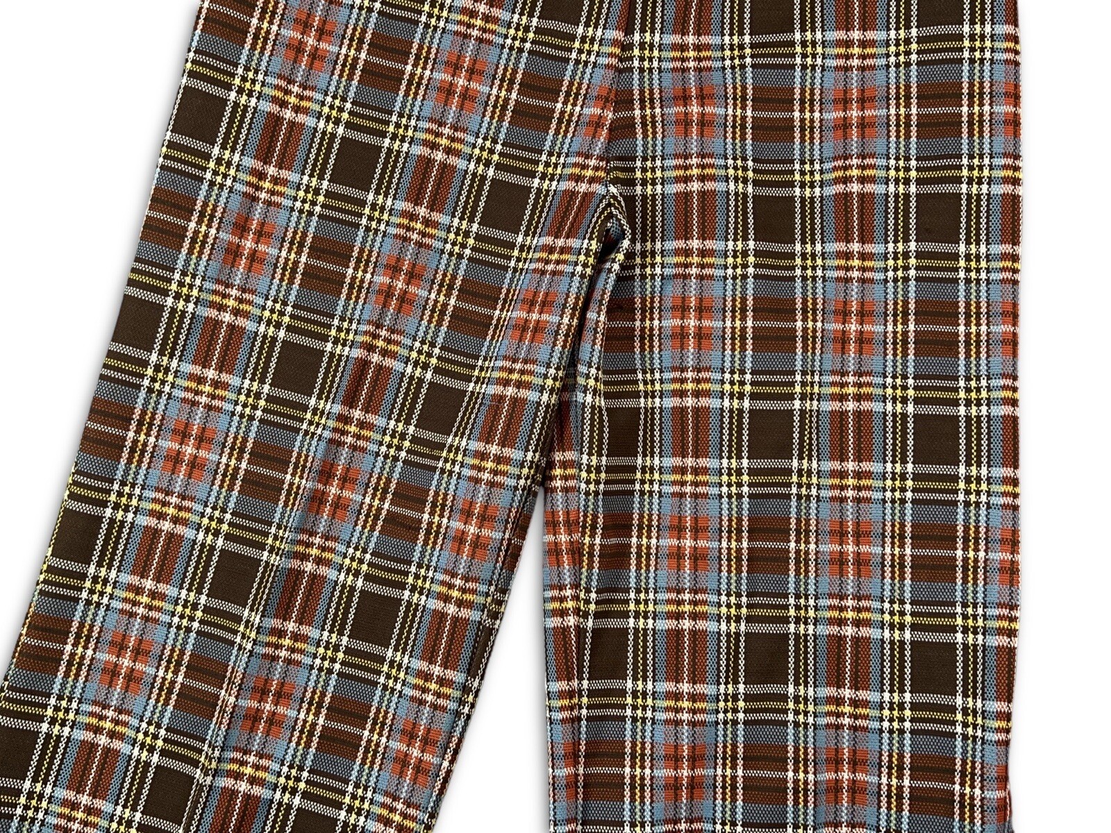 Vintage Bell Bottom Pants Orange Brown Plaid 2932"W eBay