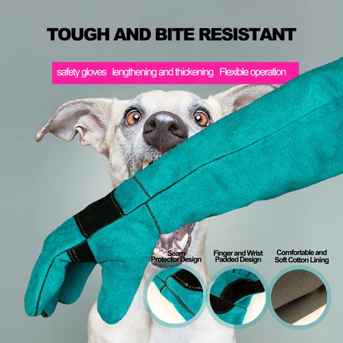 Animal Handling Anti Bite Gloves Training Cat Dog Pet Leather Safety Protective - Picture 4 of 13