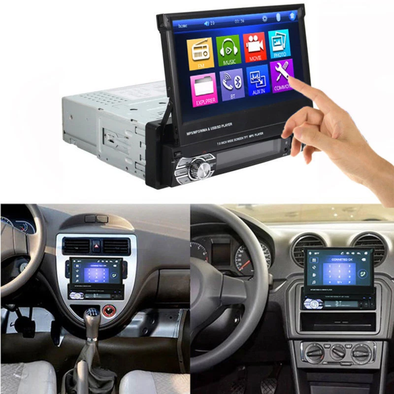 Autoradio 7" Touchscreen Bildschirm Bluetooth TF USB 1DIN Radio MP5 MP3 + Kamera - Bild 3 von 4