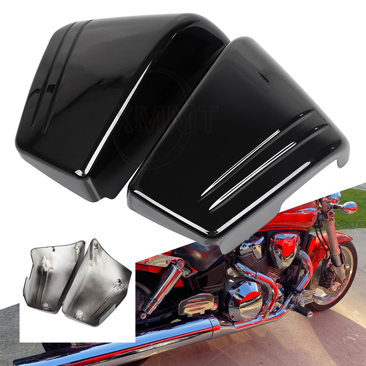 Black Battery Side Fairing Covers For Honda VTX 1800C/Custom 2002
