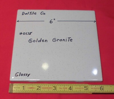 1 pc. Golden Granite - Dust:  Glossy Ceramic Tile: 6'' X 6'' by Daltile Co.  New