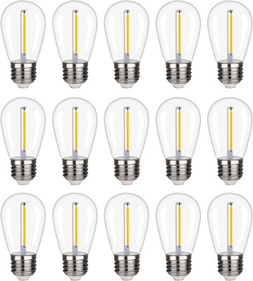 15 Pack S14 LED String Light Bulbs, 1W Shatterproof & Waterproof Outdoor Indoor