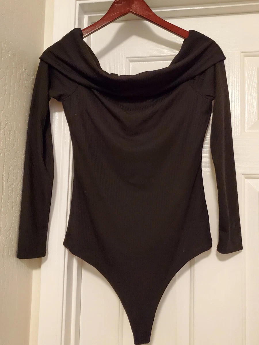 AFRM Women's Size M Black Long Sleeve Bodysuit NEW Nordstrom Rack