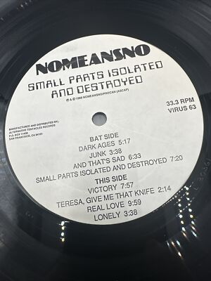 洋楽 NomeansnoSmall Parts Isolated and lp Nomeansno Small Parts Isolated And Destroyed Alternative Tentacles