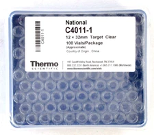 (100) Thermo Scientific National Target Clear 2mL Vials 12mm x 32mm