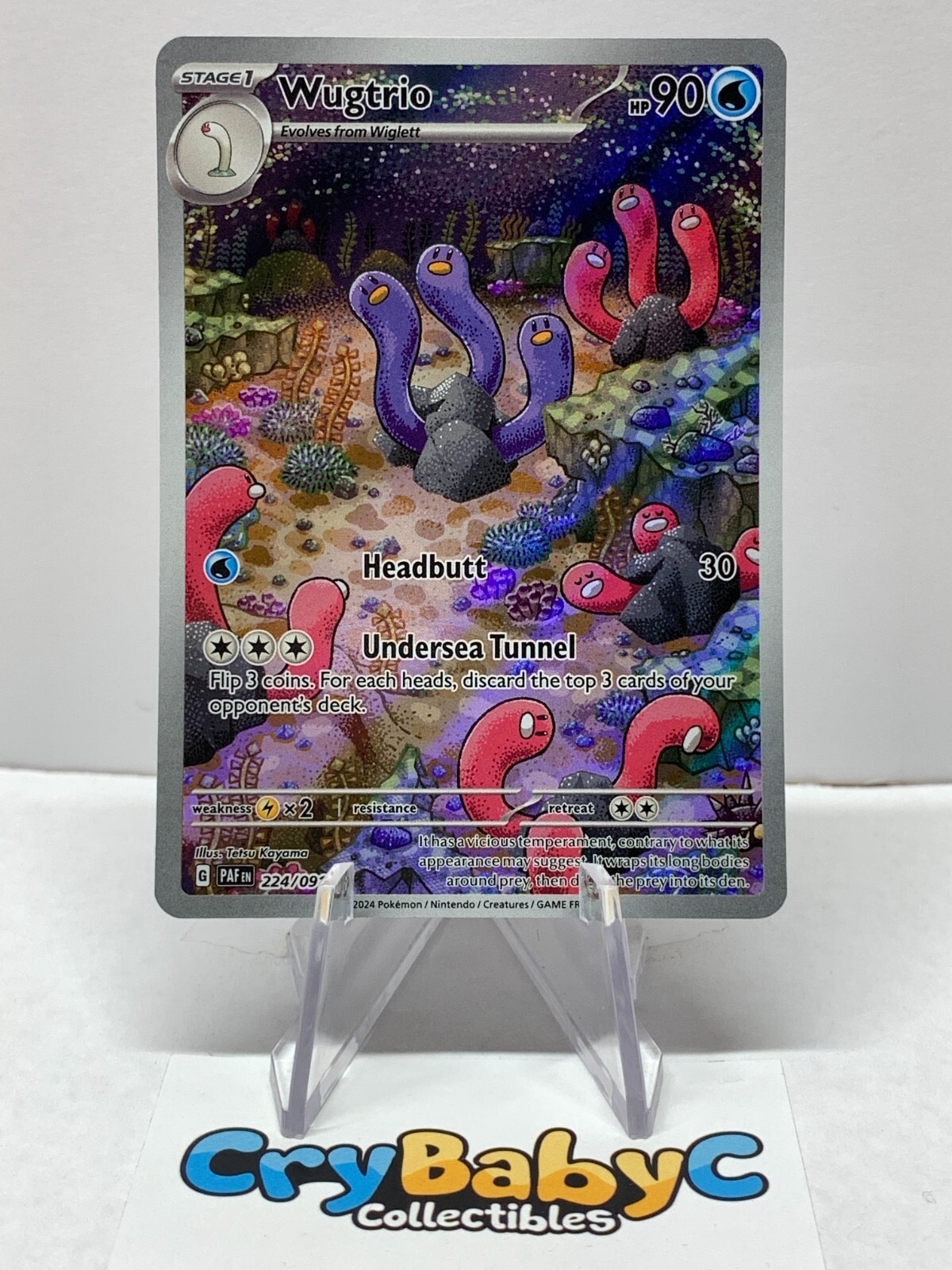 Pokemon Wugtrio 224/091 Paldean Fates Scarlet & Violet Illlustration Rare