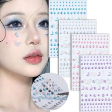 Self-Adhesive Face Rhinestone Stickers Skin-Friendly Gems for Makeup, Hair, Nail