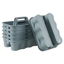 4/6-Packs Commercial Plastic Large Cleaning Caddy with Handle Tools Supply, Grey