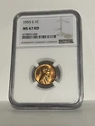 1955-S Lincoln Wheat Cent certified by NGC MS 67 RD Condition