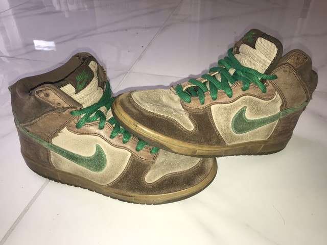 RARE Nike Dunk High Premium SB Used Size 6.5 Tweed Classic Green | eBay