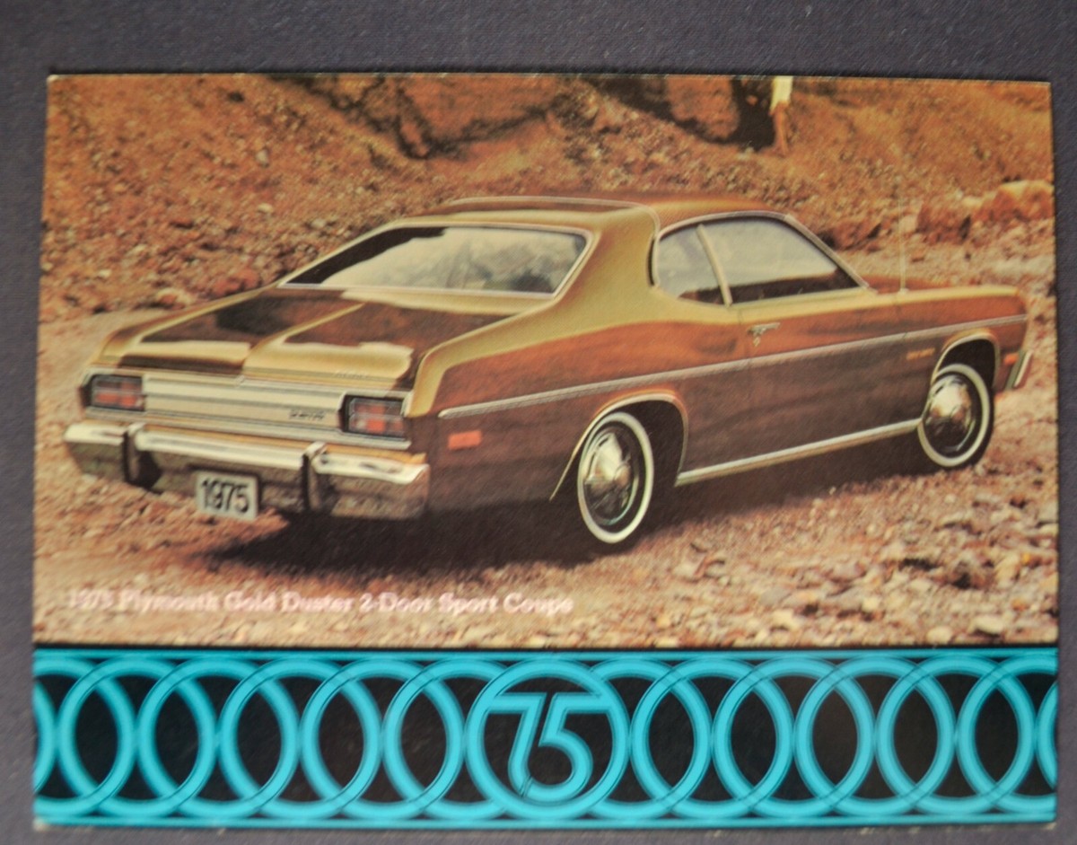 1975 Plymouth Gold Duster Sport Coupe Postcard Excellent Original