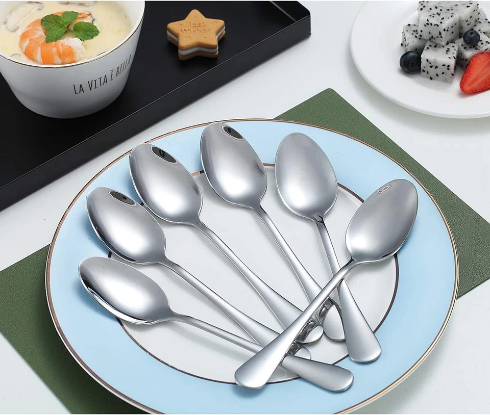 6 Pezzi Cucchiaini Da Tè, Da 12,5 Cm , in Acciaio Inossidabile, Cucchiaio Da Des - Immagine 3 di 4