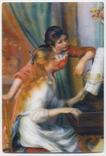 3-D Two Young Girls at the Piano by Pierre Auguste Renoir Lenticular 3D Postcard