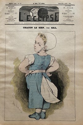 JOURNAL L'ECLIPSE Andre Gill 9 August 1874 Nr. 30 Jeder Sein Eigenes