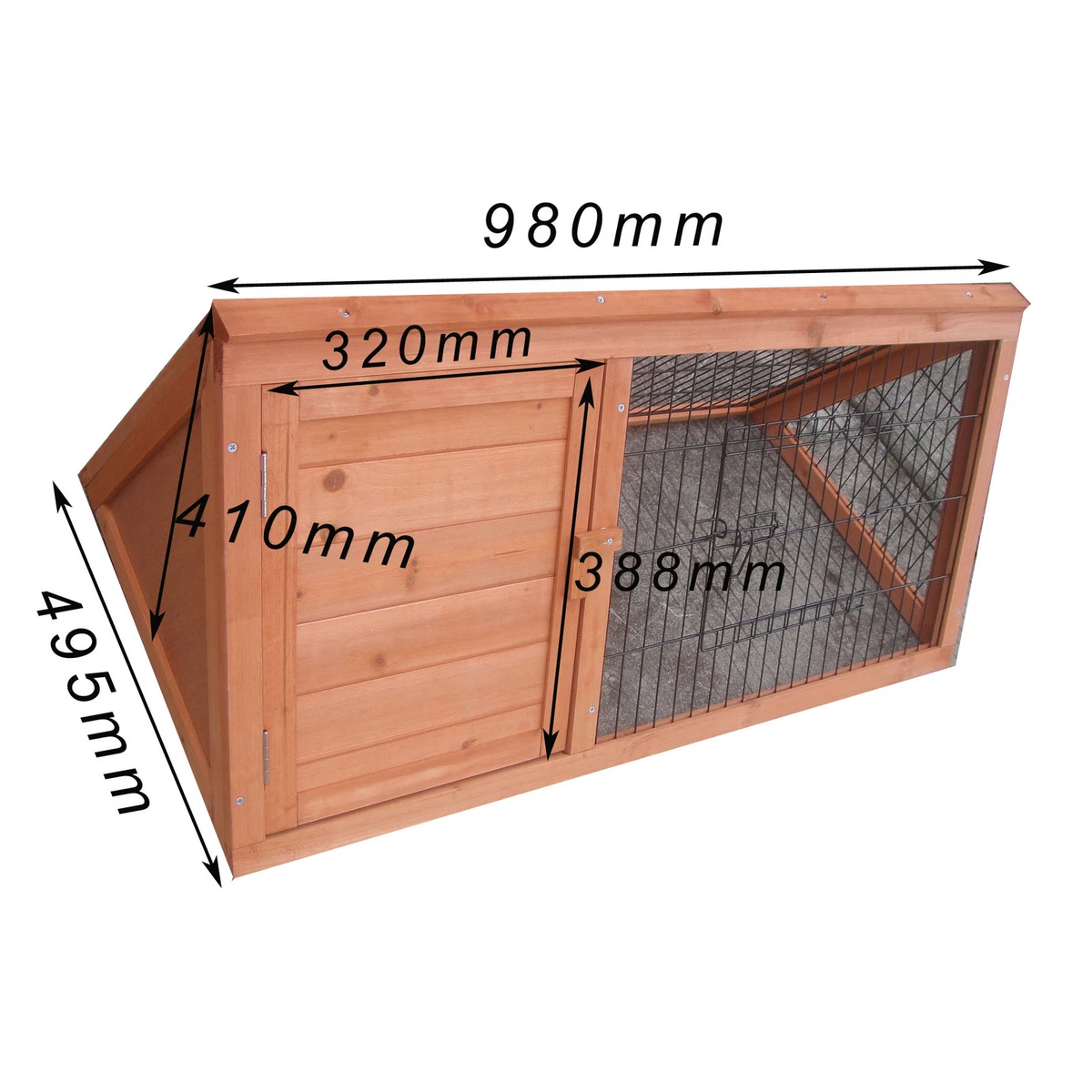 New Wooden Triangle Rabbit Hutch Chicken Coop Guinea Pig Cage