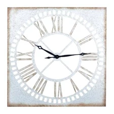 Litton Lane Wall Clock Grey Metal Farmhouse Theme Mechanical Movement 36 in. W