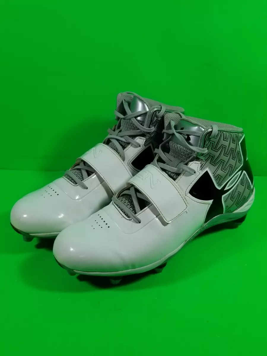 Under Armour C1N Size 11.5 Football Cleats White 1264317 102