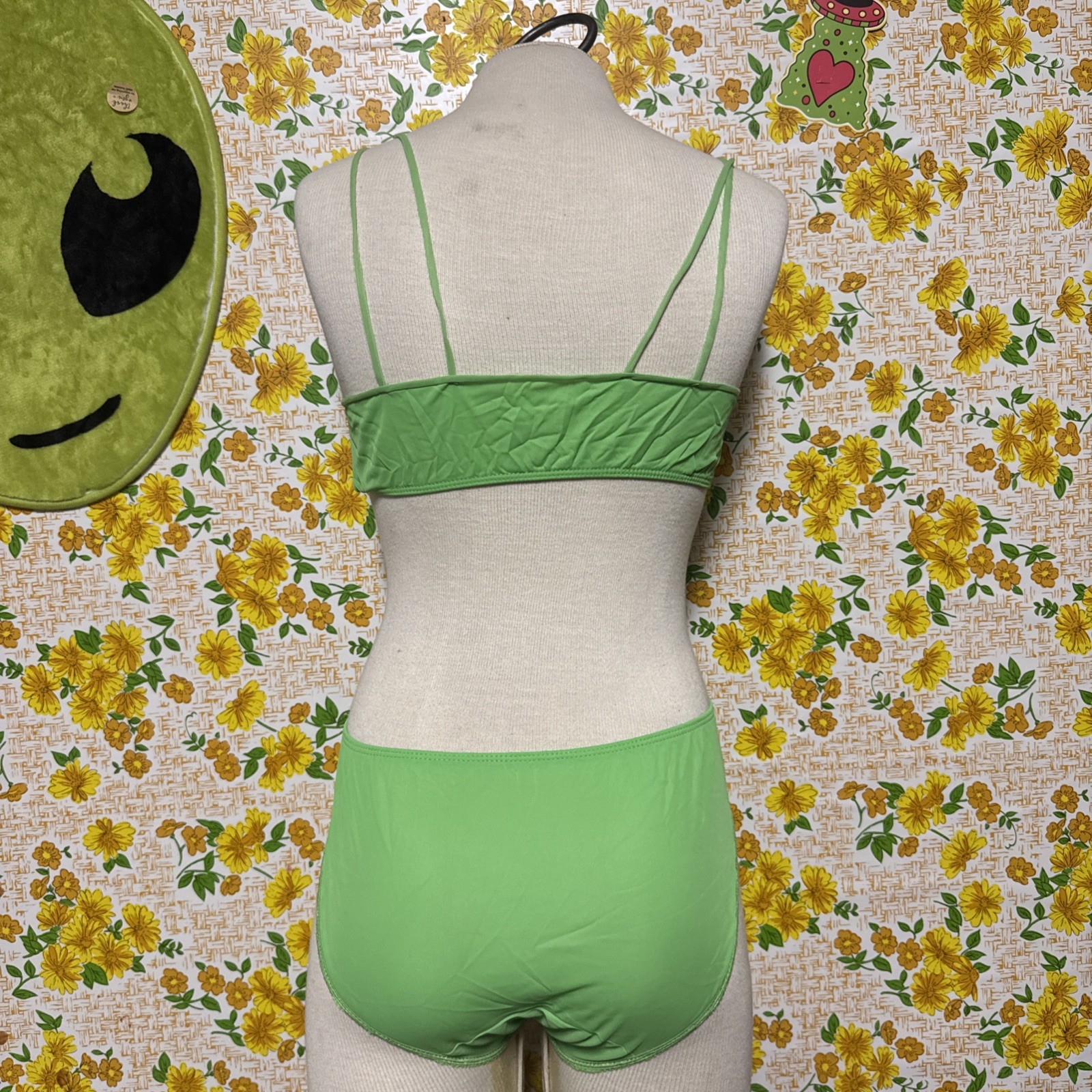 Vintage Retro Groovy Highlighter Green 3piece Lin… - image 10