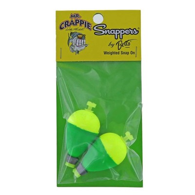 Mr. Crappie Bobbers Snappers 1 3/4'' Weighted Pear Snap on 2Pack NEW MP175W-2YG