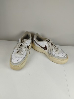 Nike Court Vision Alta Shoes Women Size 8.5 White Leopard Print Platform