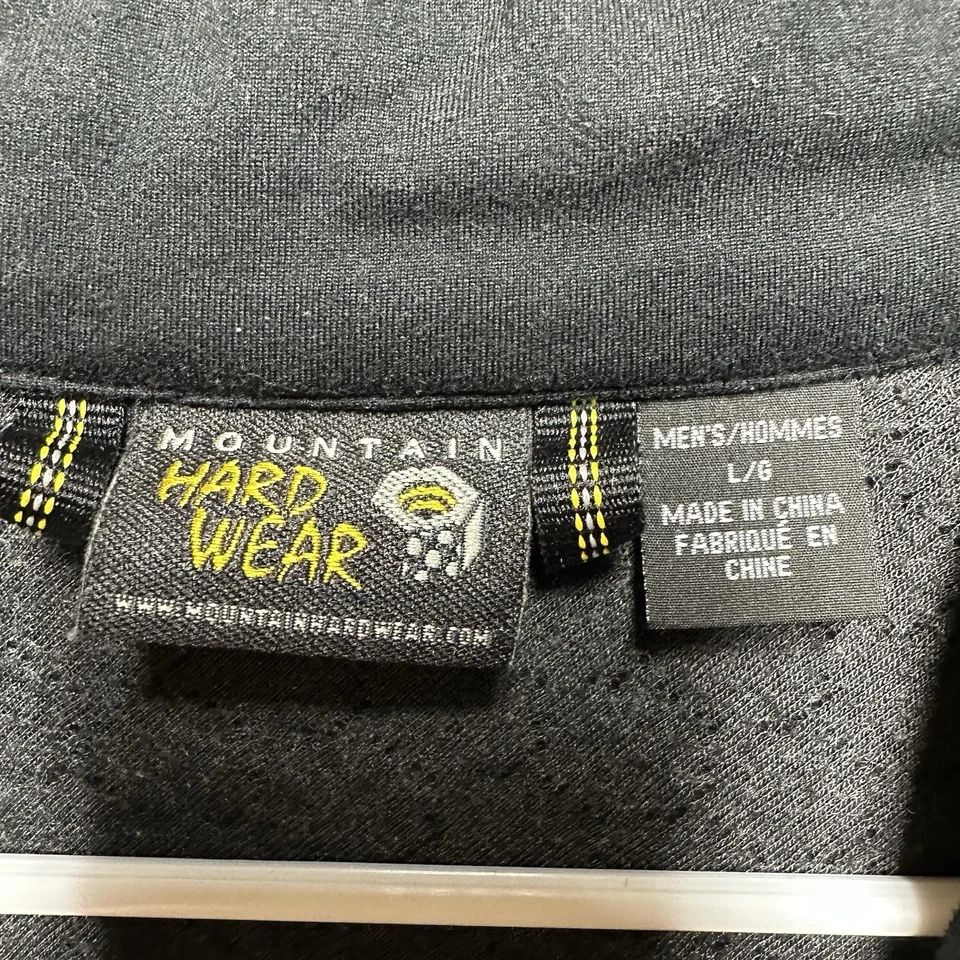 Mountain Hardwear 毛衣男式 L 黑色套衫羊毛混纺四分之一拉链中层 — 第 4/4 张图片