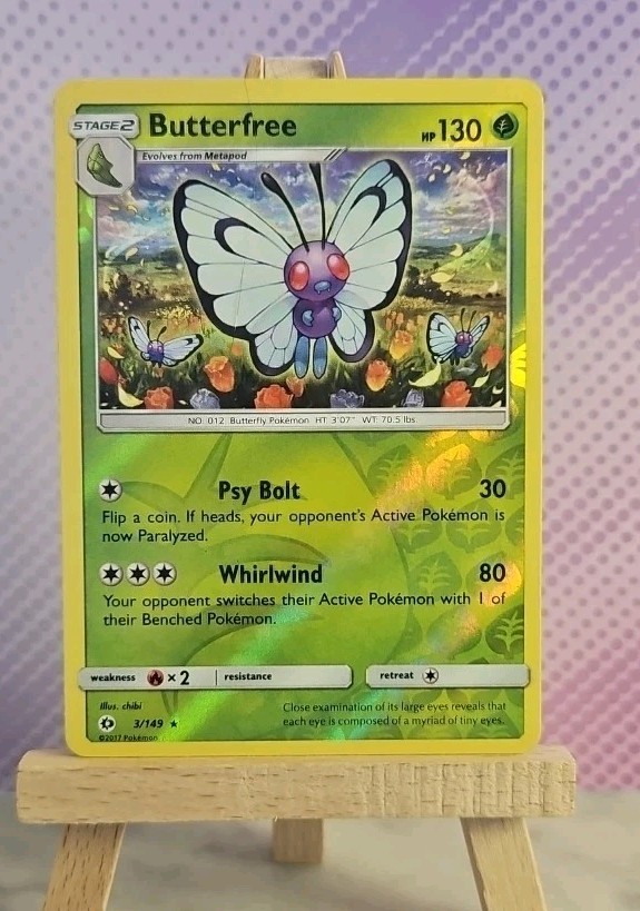Pokémon TCG: Butterfree (Reverse Holo) 3/149 - Sun & Moon - NM Condition