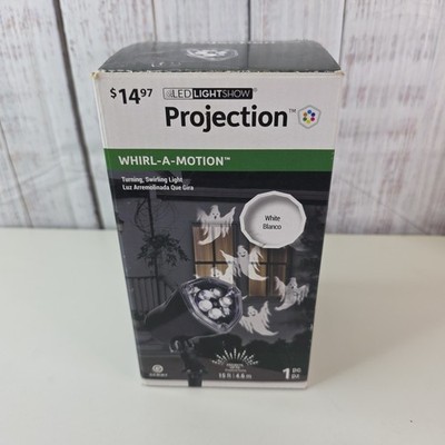 Whirl-A- Motion LED Light Show Halloween White Projection Spooky Ghosts