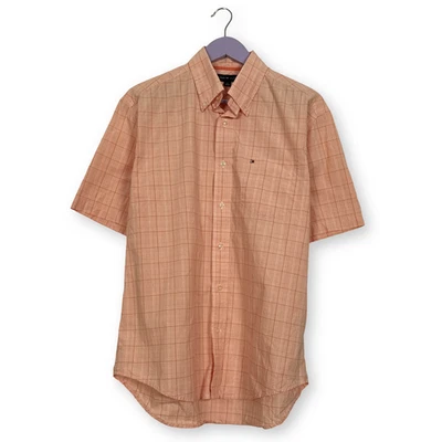 Camisa Tommy Hilfiger Naranja A Cuadros - Talla M Hombre - Imagen 1 de 4