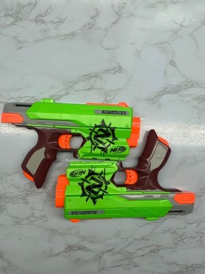 Nerf Zombie Strike SideStrike Single Shot lot of 2 work well 2013