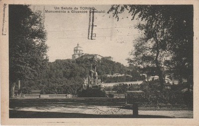 AK Un Saluto da Torino. Monumento a Giuseppe Garibaldi. Gelaufen 1924