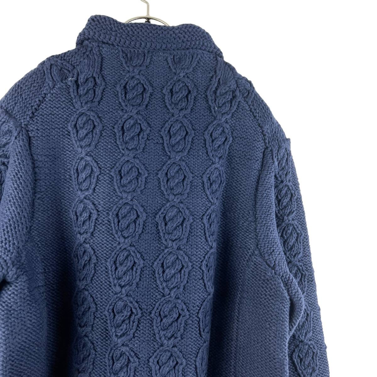 Visvim Knit Jacket Twist Chain Pattern Blue Mens … - image 6