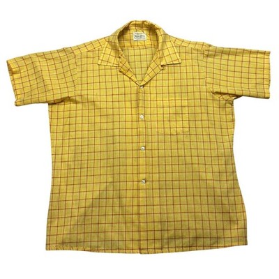 Vintage 60 Arrow King Cotton Loop Collar Shirt XL Plaid Button Up Sanforized