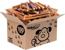 Bully Sticks for Small Dogs Thin 6 Inch 100 Count Bulk Pack 100 Beef Pizzles