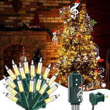 300 Bulbs Musical Christmas Lights, Christmas Xmas Tree Music Lights with 25